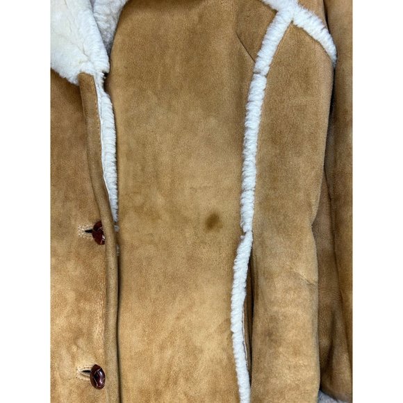 VTG 70s SCULLY California Shearling Suede Leather Marlboro Coat - Picture 2 of 7